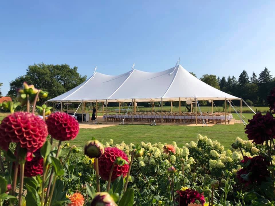 Tentenwerk Sailcloth Wit 14x25m Overdag Bloemen